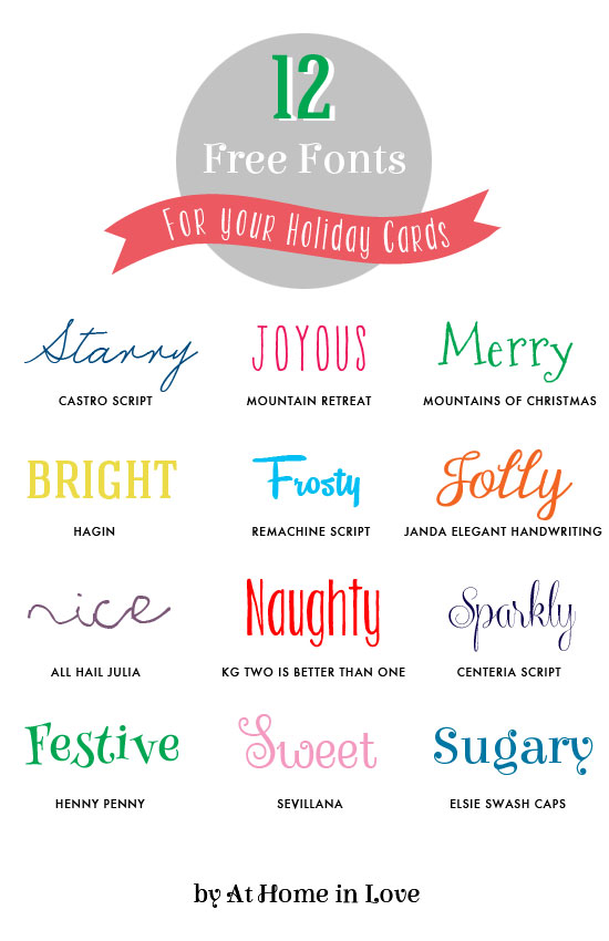 12 Christmas Fonts Free