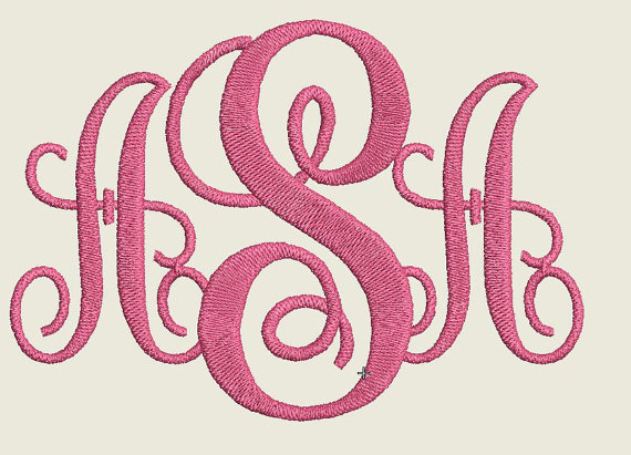 3 Letter Monogram Embroidery Designs