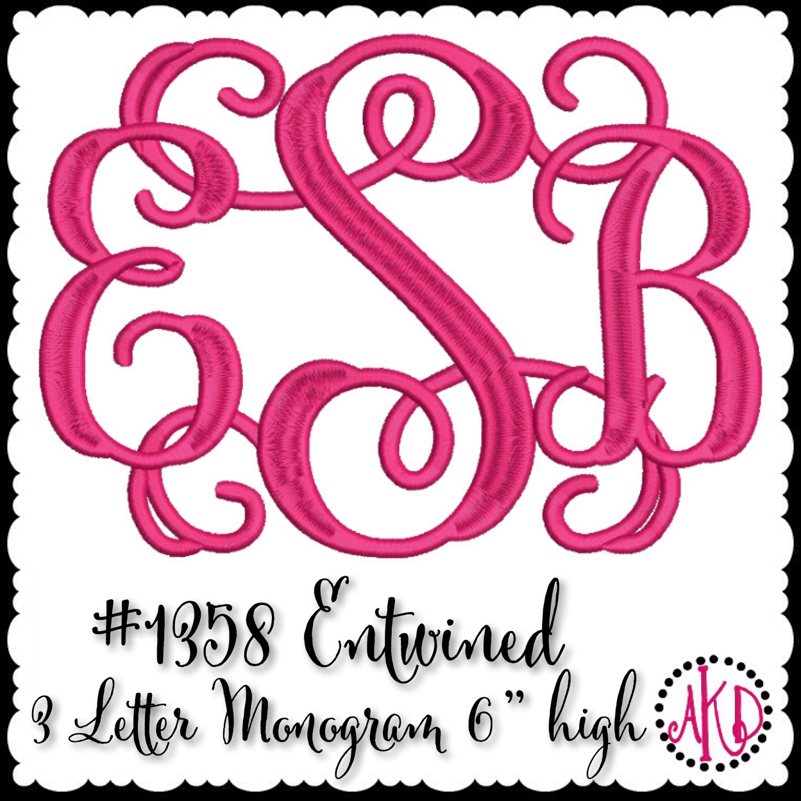 3 Letter Monogram Machine Embroidery Designs