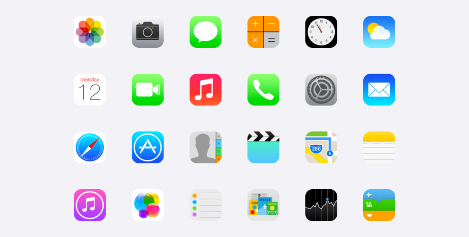 Apple iOS 7 App Icons Apple iOS 7 App Icons