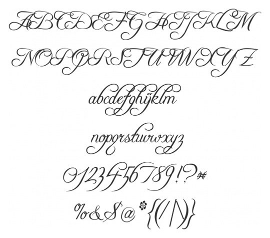 Beautiful Script Fonts Alphabet