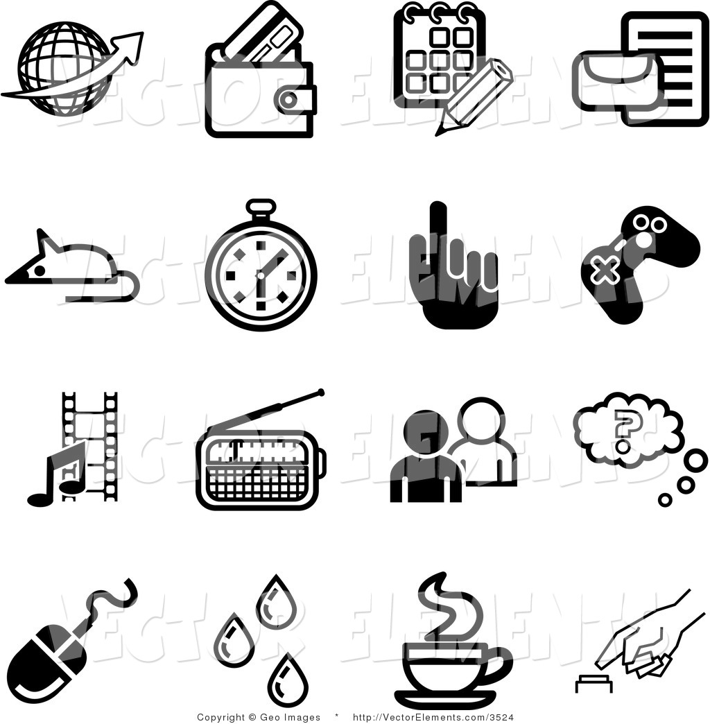 Black and White Business Icons