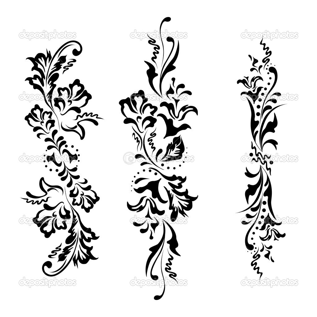 Black and White Flower Designs Patterns