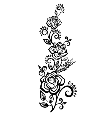 Black and White Flower Vector Art