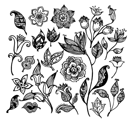 18 Vector Flower Black And White Images