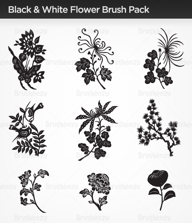 Black and White Flower Vector Free Black and White Flower Vector Free