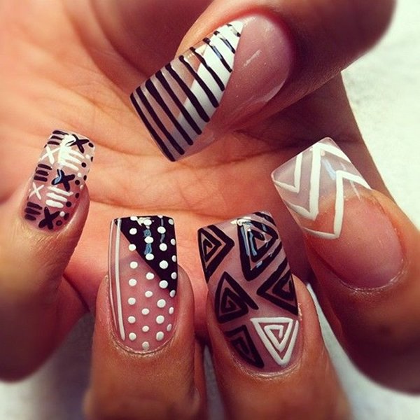 Black and White Nail Art