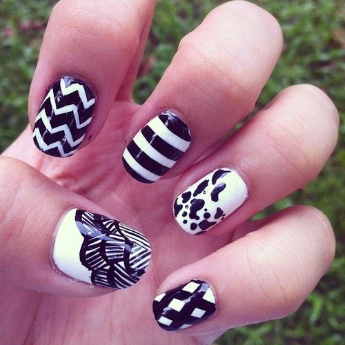 Black and White Nail Designs