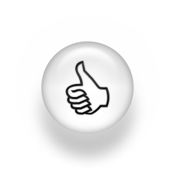 Black and White Thumbs Up Icon