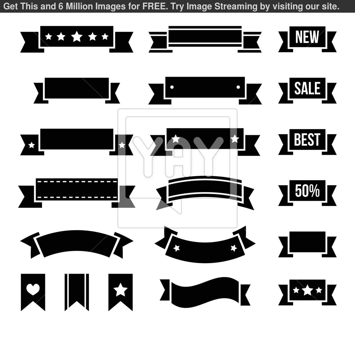 Black Ribbon Banner Vector