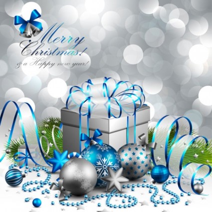 Blue and Silver Merry Christmas