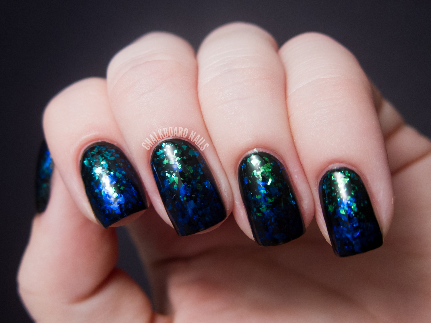 Blue Green Gradient Nails
