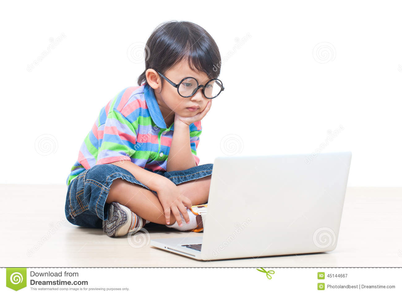 Boy Using Computer