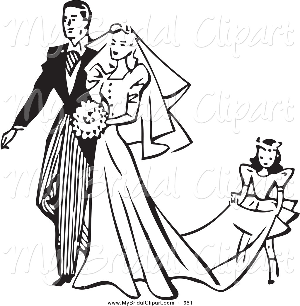 Bride Clip Art Black and White