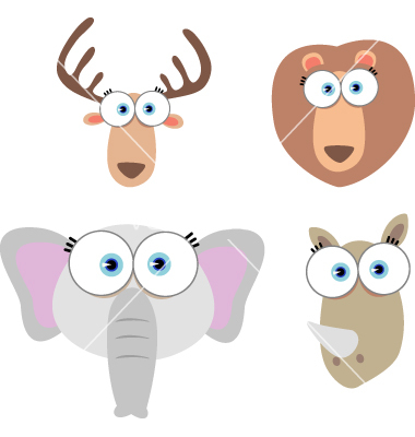 Cartoon Animals with Big Eyes Cartoon Animals with Big Eyes