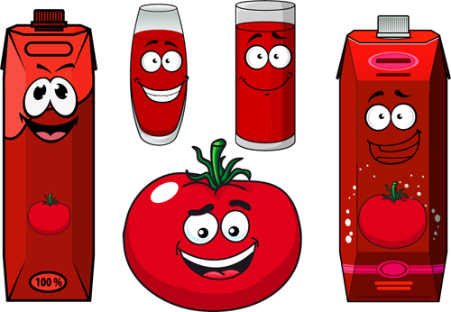 Cartoon Tomato Juice