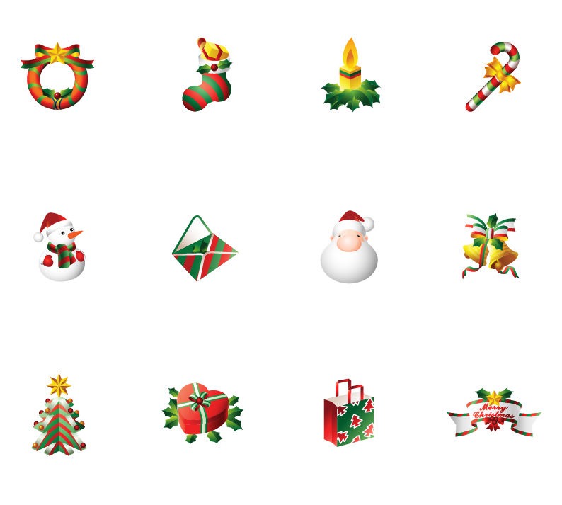 Christmas Icons Vector Art