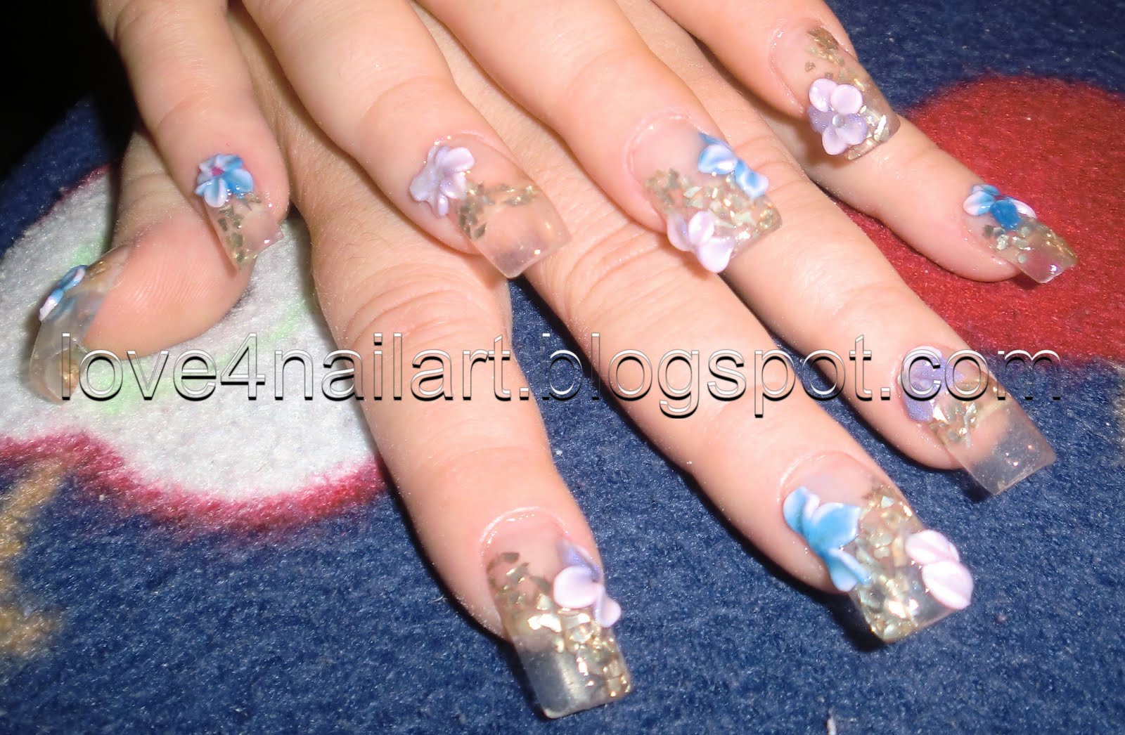 Clear Nails with Designs