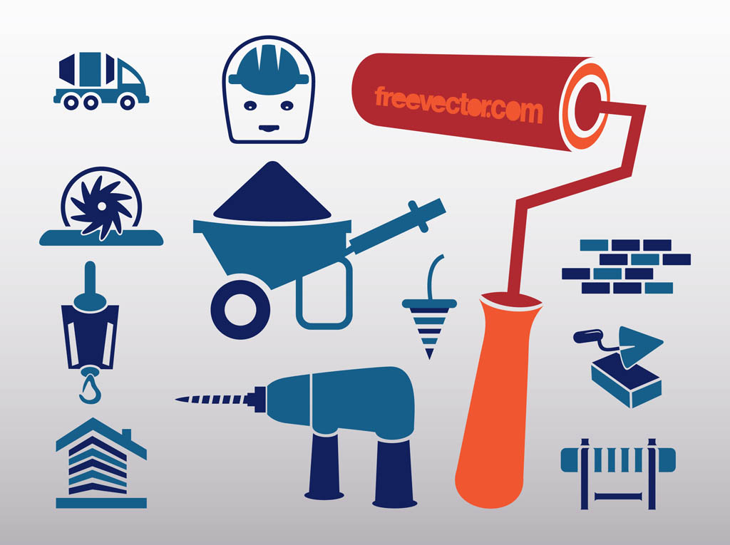 Construction Icons Vector Free Construction Icons Vector Free