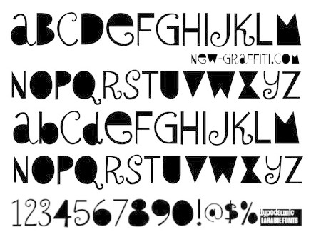 Curly Font Alphabet Graffiti Style