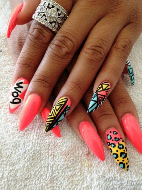 Cute Stiletto Nail Designs 2015