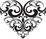 Decorative Designs Line Art Hearts