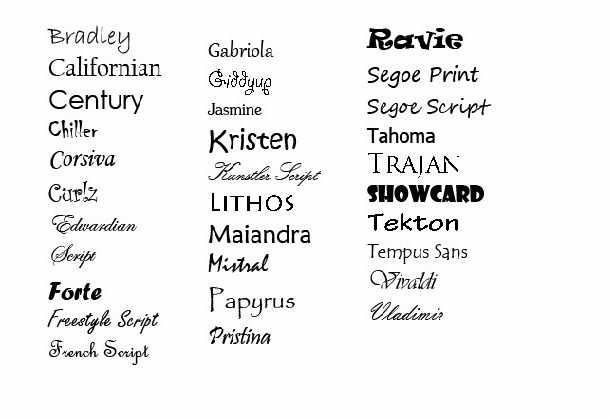 font for ms word