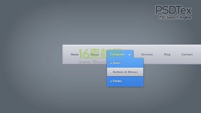 Drop Down Menu PSD Template Free