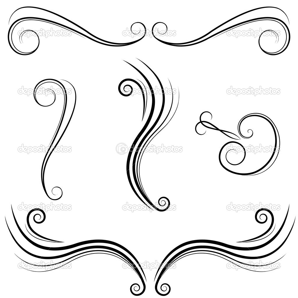 11 Elegant Swirl Designs Vector Images