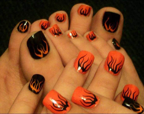 Fall Halloween Nail Art Designs