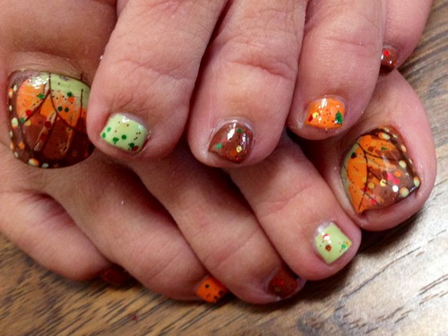 Fall Toe Nail Design