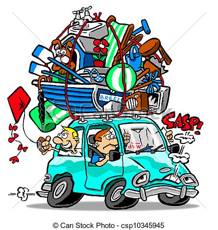 Family Car Vacation Clip Art