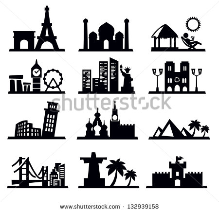Famous Landmarks Black and White Famous Landmarks Black and White