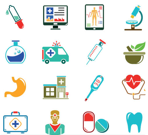 Flat Medical Icons Vector Free