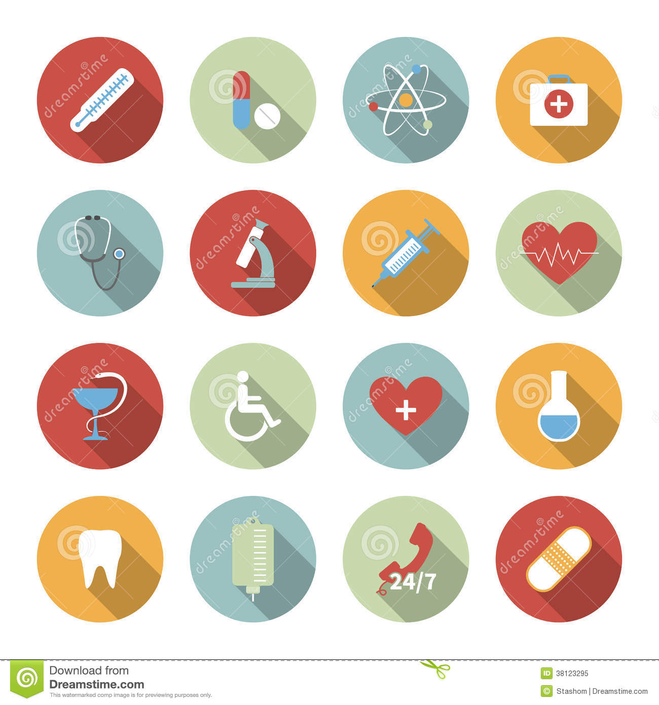 Flat Medical Icons Vector Free