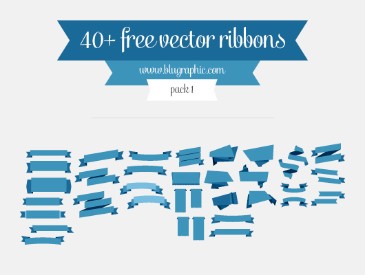 Flat Ribbons Vector Free Flat Ribbons Vector Free