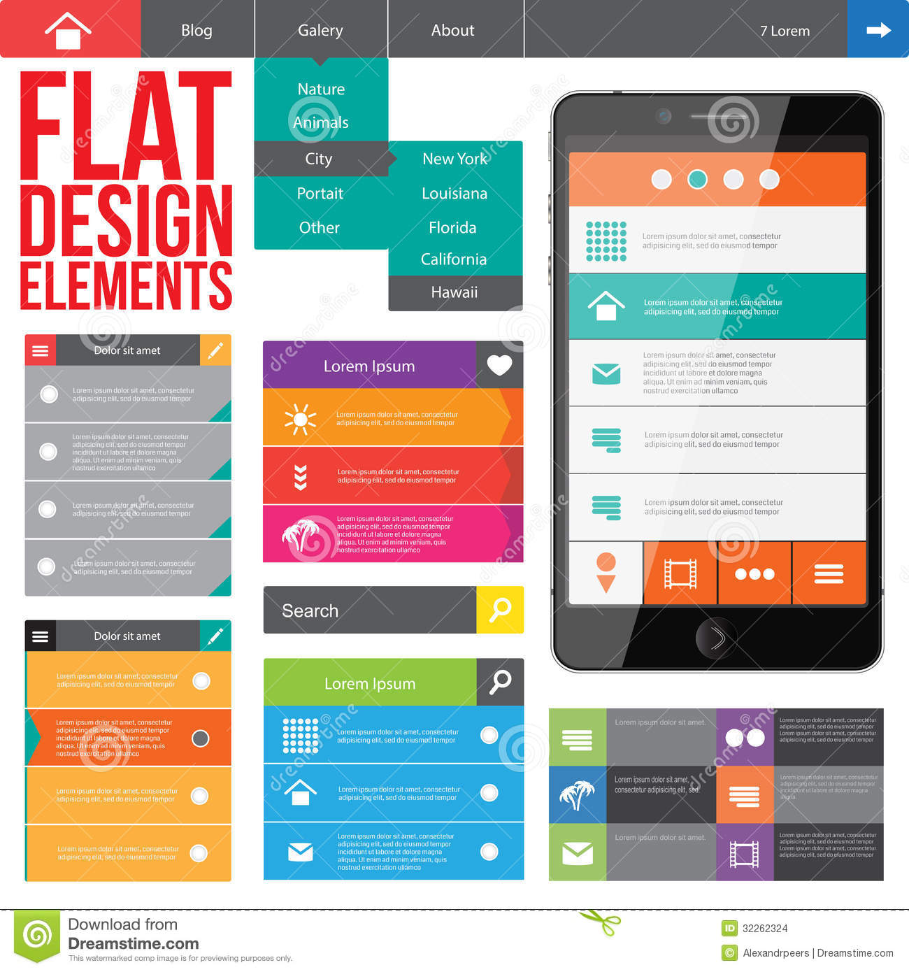 11 Flat Design Elements Images