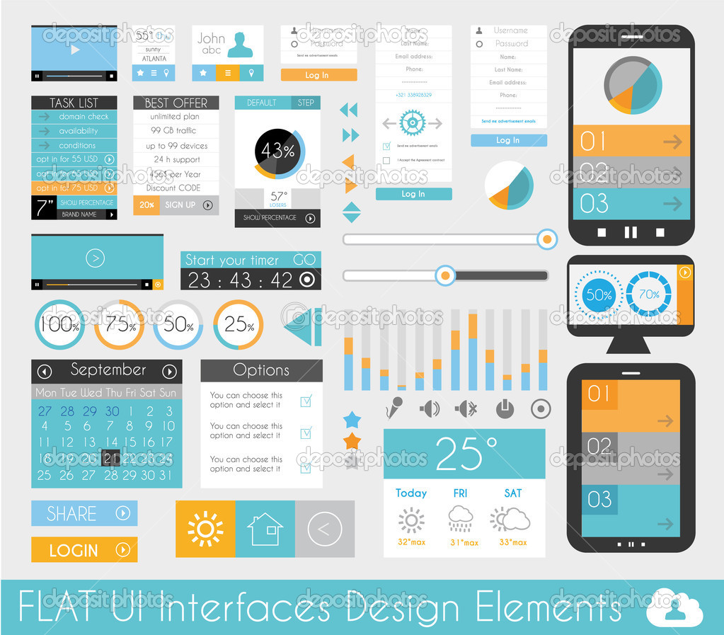 Flat Web Design Elements