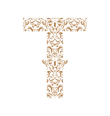 Floral Font Letter T