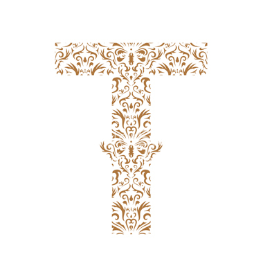Floral Font Letter T Floral Font Letter T
