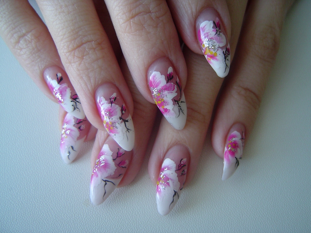 Flower Acrylic Nail Design