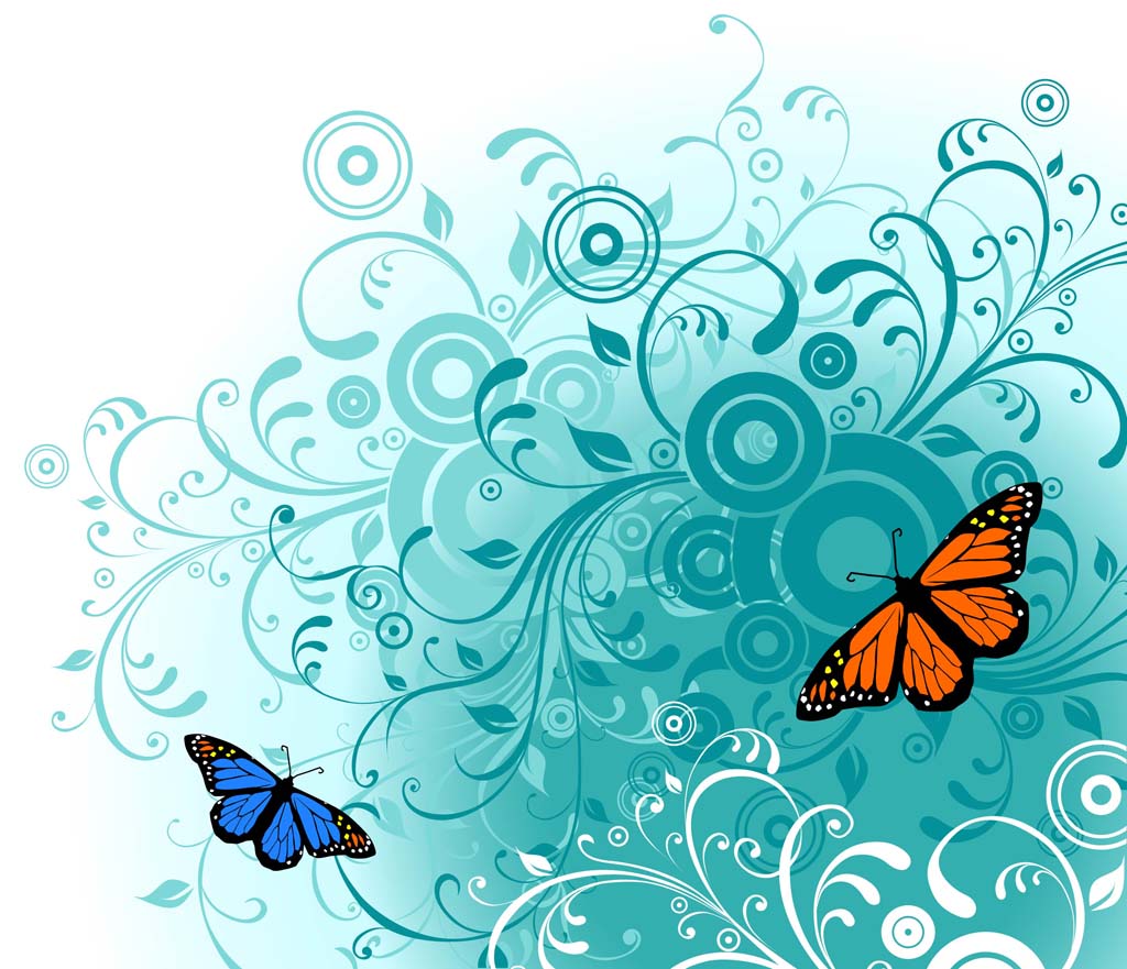 12 Butterflies Vector Art Wallpaper Images