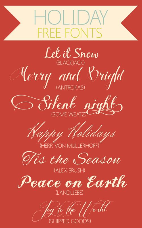 Free Holiday Fonts Christmas