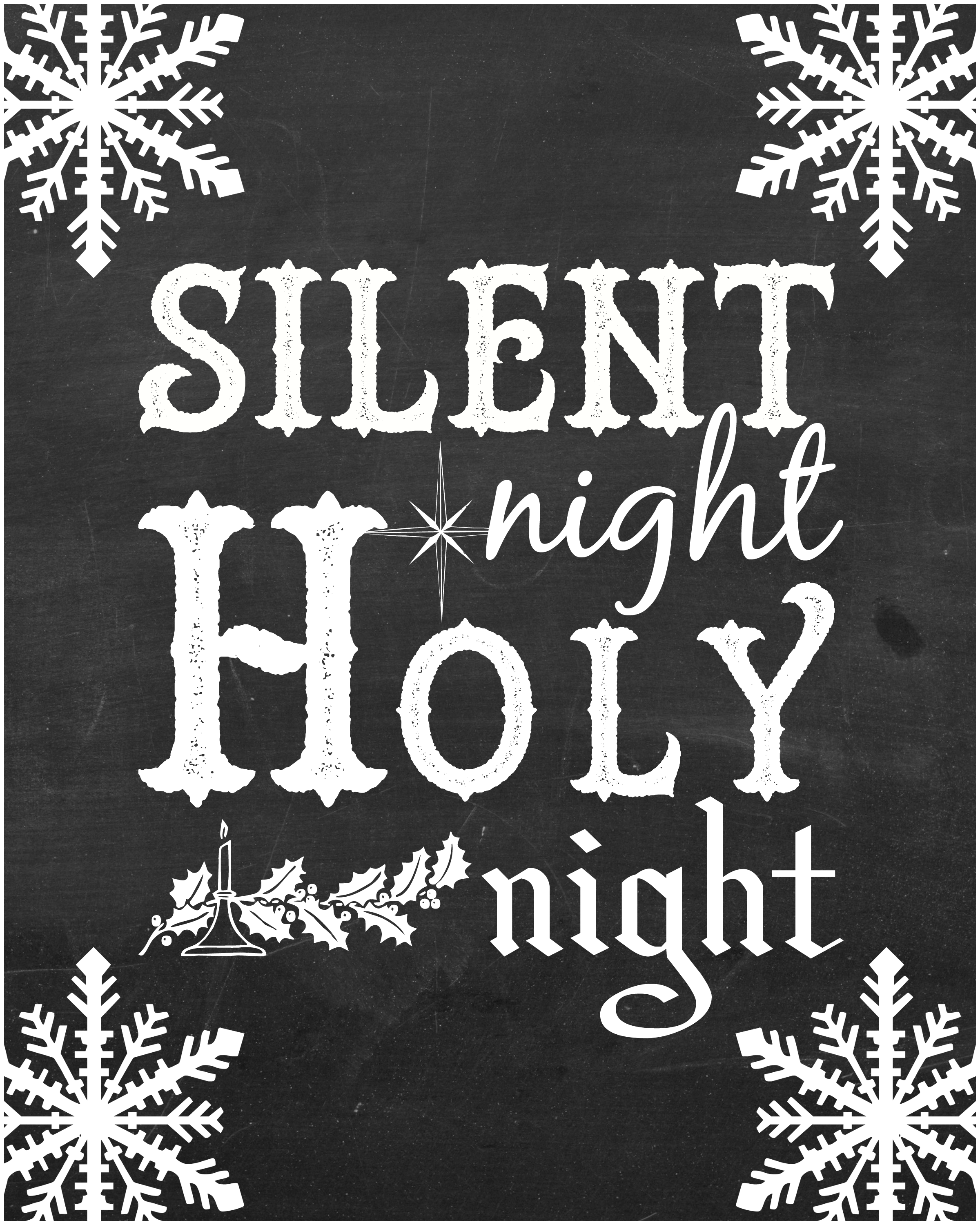 Free Printable Silent Night Christmas Clip Art