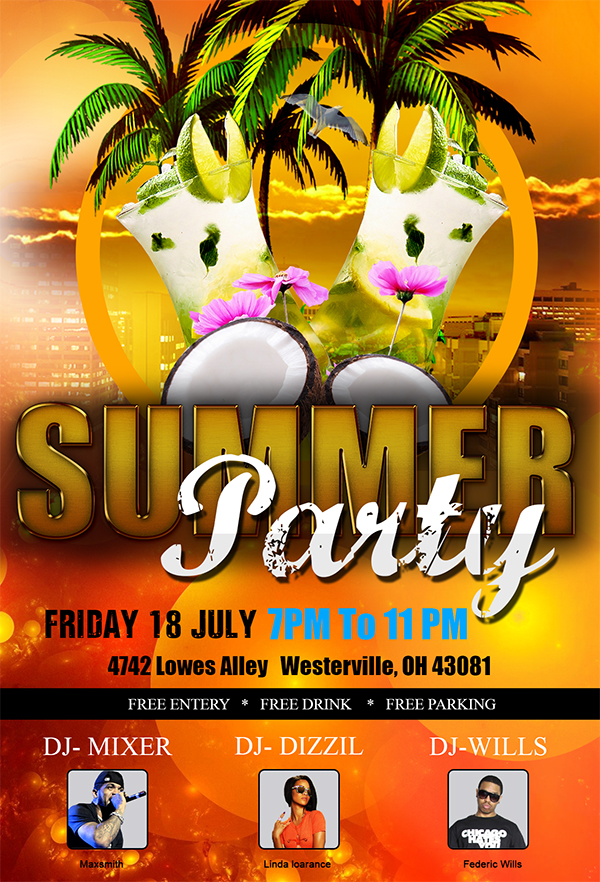 Free Psd Summer Flyer Theme