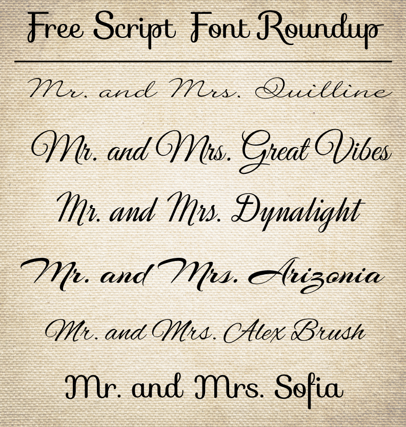 Free Wedding Script Fonts Free Wedding Script Fonts