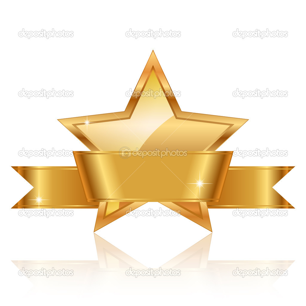 Gold Award Ribbon Vector