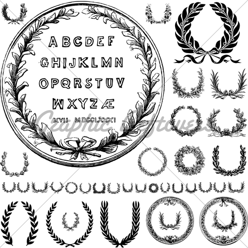 11 Photos of Letters Vector Vintage Ornaments