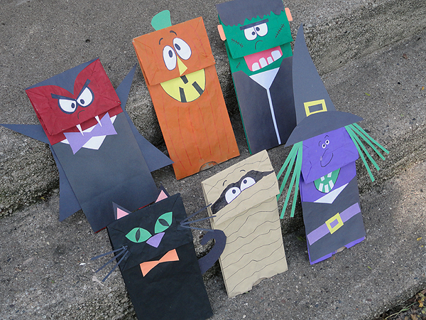 Halloween Craft Paper Bag Puppets