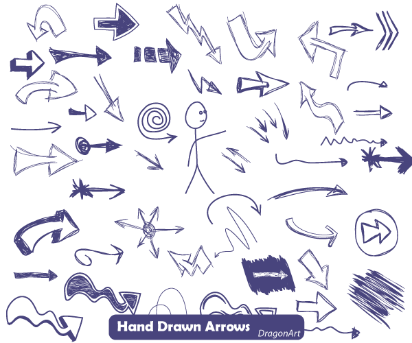 14 Free Hand Drawn Vector Arrows Images